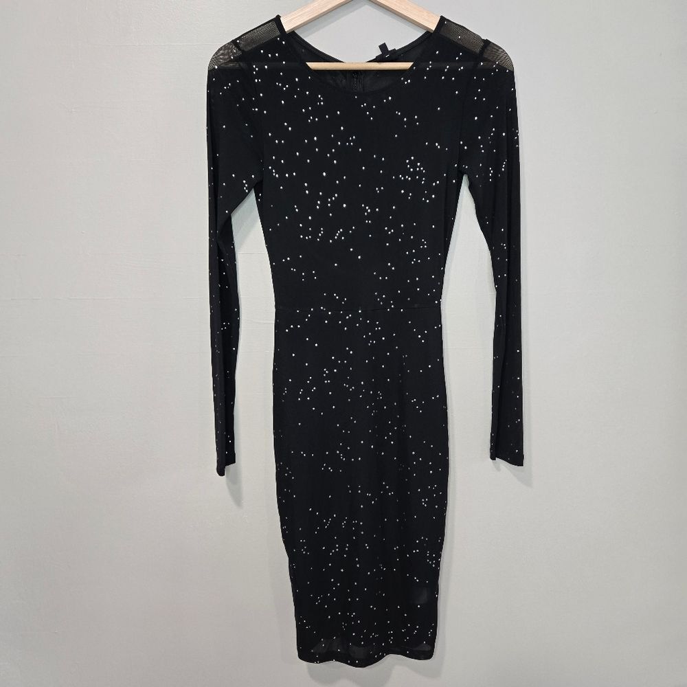 NUDE Black Dress with Silver Accents